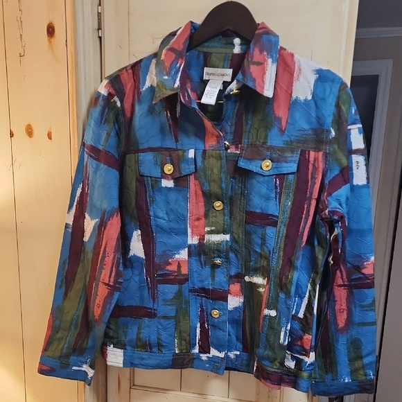 Drawers and Damon's Multi-Color Abstract Jacket size Large - Picture 1 of 4